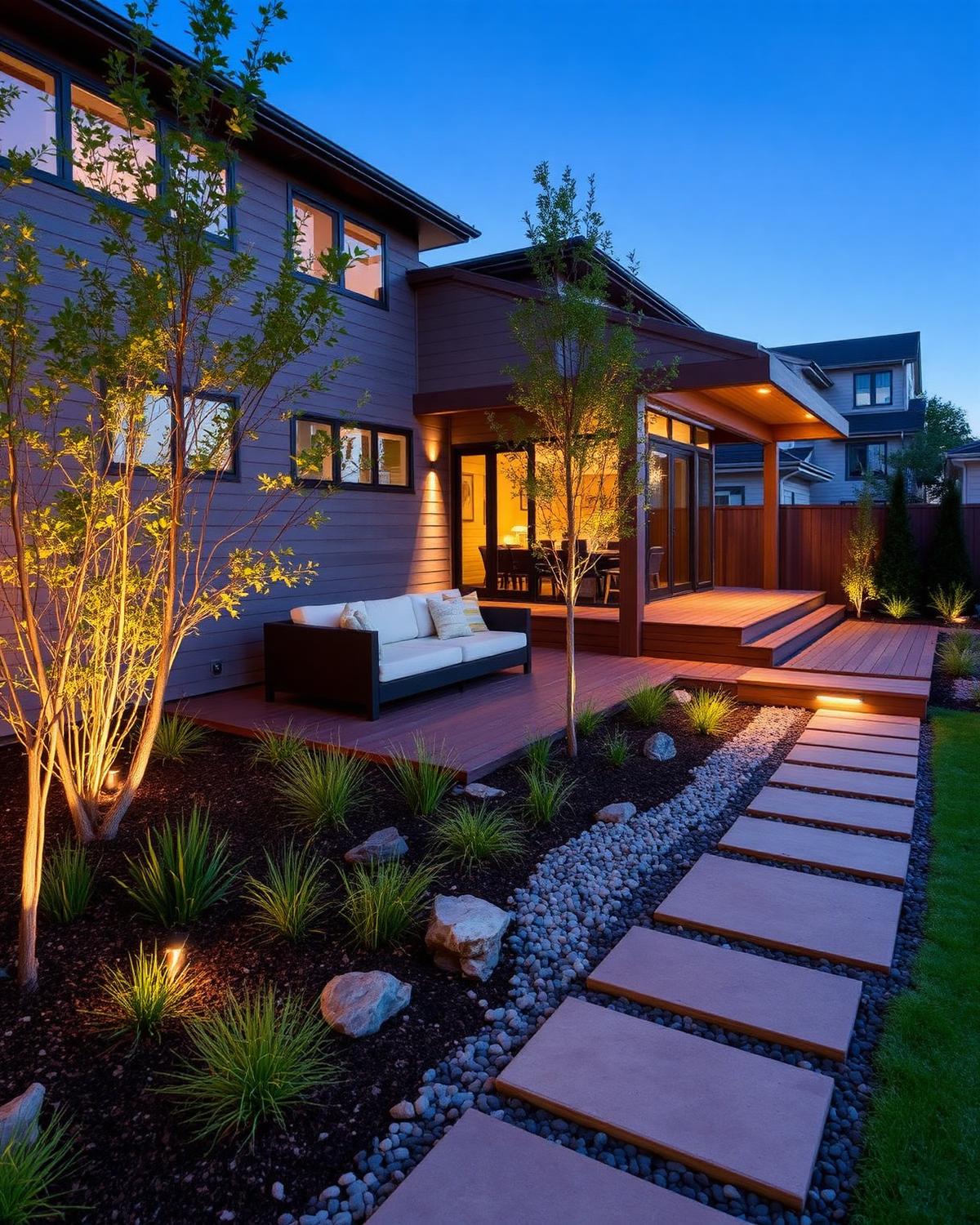 Backyard deck & path